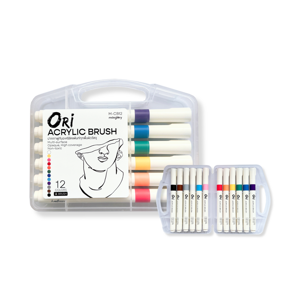 ORI Acrylic Brush Pens – Multi-Surface (12 Colors)