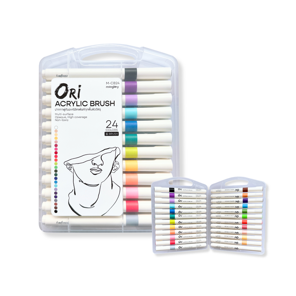 ORI Acrylic Brush Pens – Multi-Surface (24 Colors)