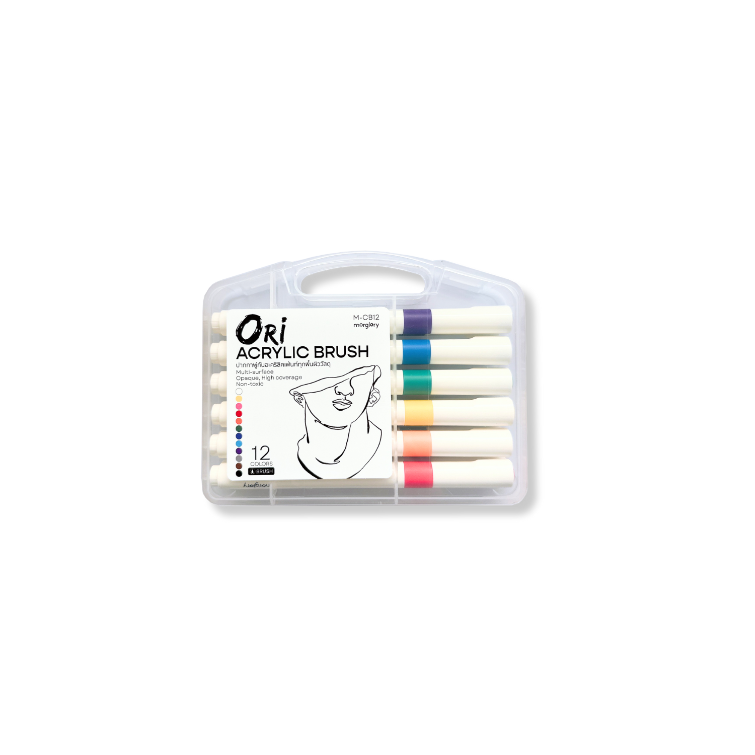 ORI Acrylic Brush Pens – Multi-Surface (12 Colors)